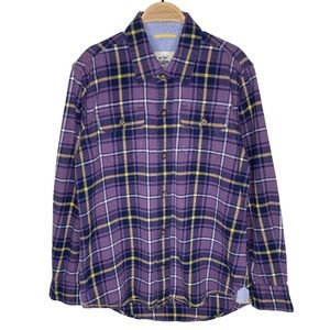 Mini Boden Purple Plaid Flannel Shirt